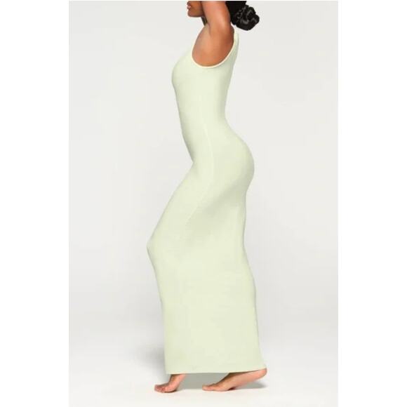 Skims Light Green Ribbed Jersey Maxi Dress - Picture 6 of 7